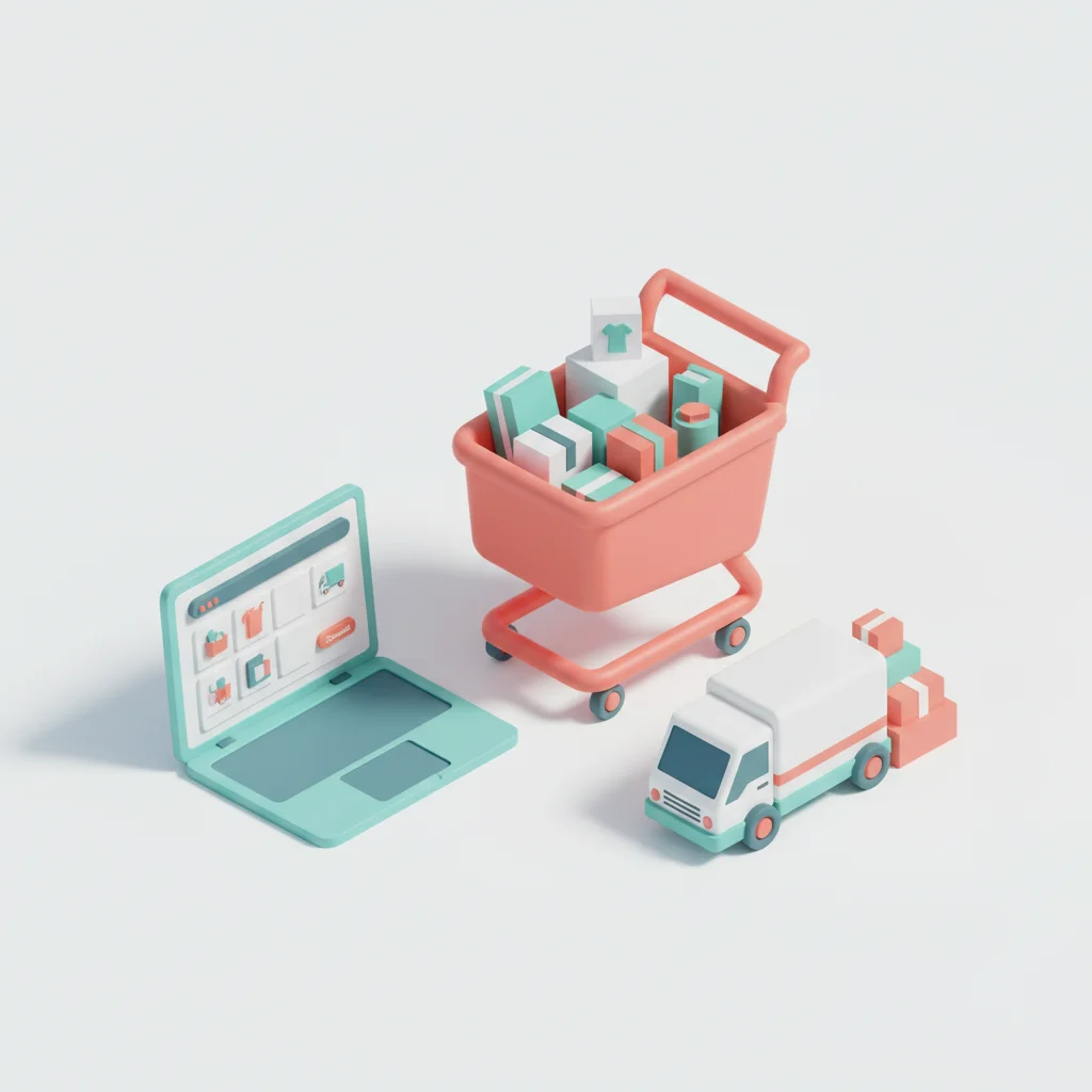 E-commerce AI automation illustration